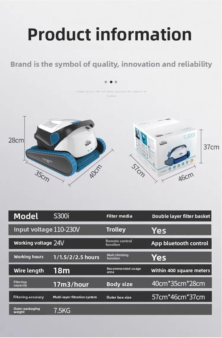 Robot Pool Vacuum High Quality Dolphin S300i Robot Clean Pool Cleaning Accessories Pool Cleaning Tools Robot