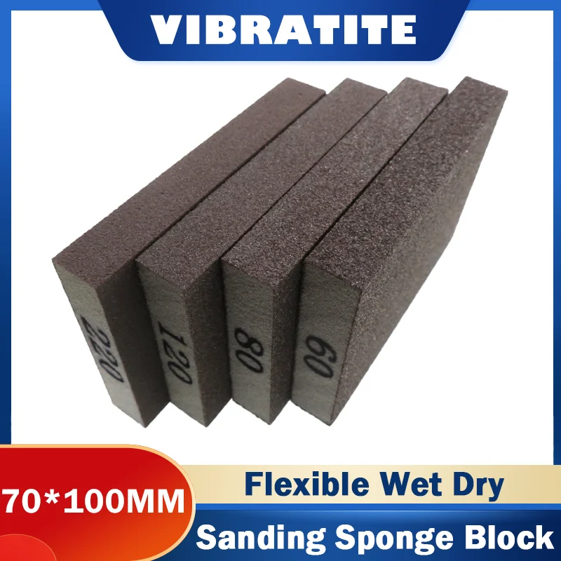 

Блоки шлифовальных губок 70 × 100 × 15 мм, 4 шт., 60/80/120/220 # Ассортимент Моющийся и многоразовый для шлифовки древесины Ремесла Гипсокартон Металл