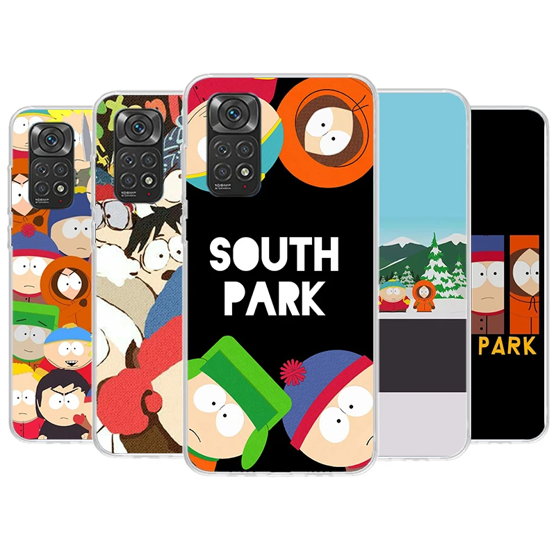 Cartoon S-South P-Parkes Phone Case For Xiaomi Redmi Note 14 13 12 12S 11 Pro Plus 11S 10 10S 11T 11E Soft Transparent Shell Cov