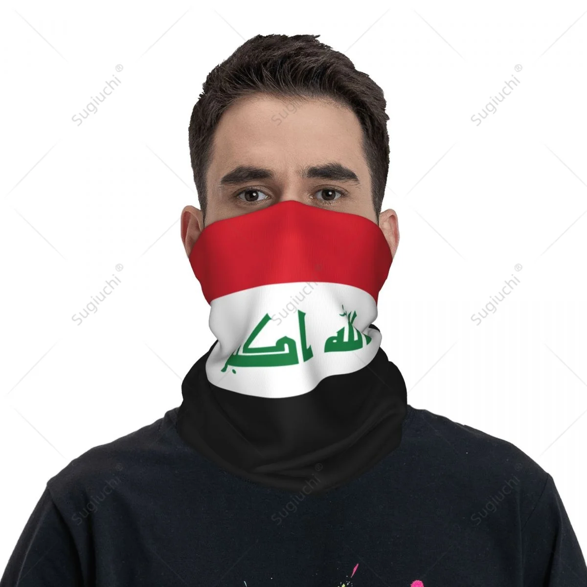 Unisex Iraq Flag Neckerchief Scarf Neck Face Mask Scarves Neck Warmer Seamless Bandana Headwear Cycling Hiking