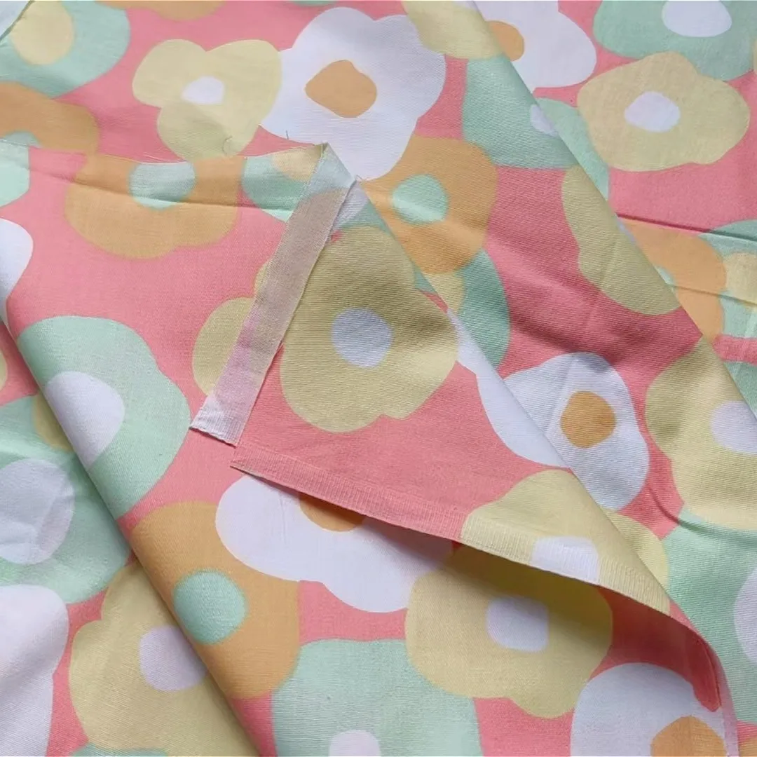 

Пасторальный цветок плюмерии в горошек из чистого хлопка саржевая ткань 62,99×39,37 дюймов ткань «сделай сам» для постельного белья/занавесок/декора платьев