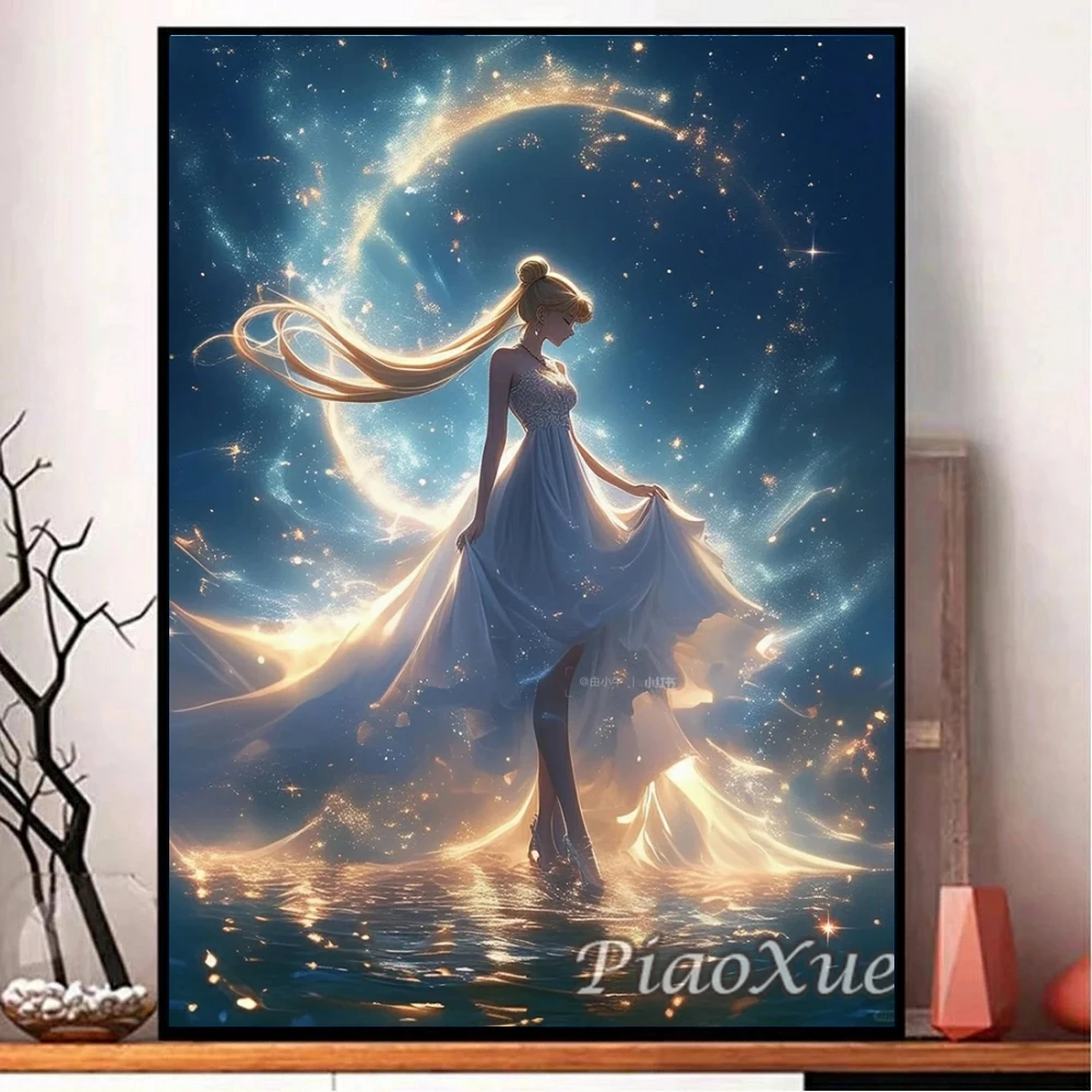 2024 New 5D DIY Sailor Moon Diamond Painting Kit young girl Diamond Embroidery Color Oil Painting Hand DIY Mosaic art home decor