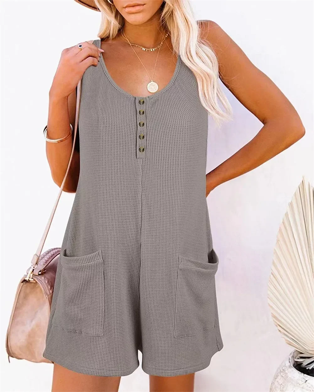 Summer Women Sleeveless Overalls Elegant Jumpsuits Romper Casual Vintage Ladies Short Pants Mesh fabric Wide Leg Pants