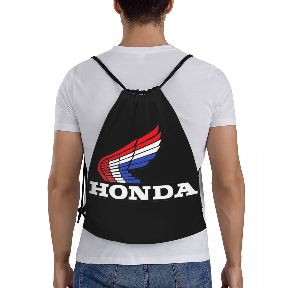 Racing S Hondas-mochila con cordón para motocicleta, bolsa deportiva para gimnasio, bolsas de cuerdas para ciclismo