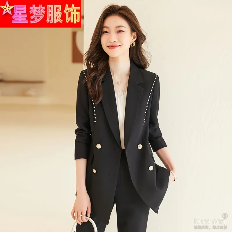 Orange Suit Jacket Women's Autumn and Winter Temperament Office Wear Formal Wear Fashionable Socialite High-Grade Suit Suit Over