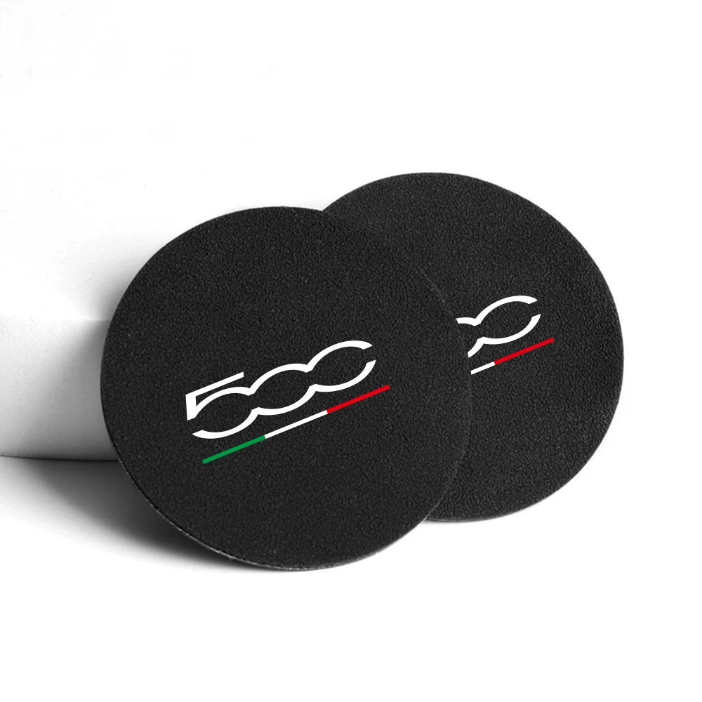 2pcs For Fiat Abarth 500 Abarth 595 abarth 124 High Quality Non-slip Durable Car Auto Water Cup Slot Non-Slip Mat Pad