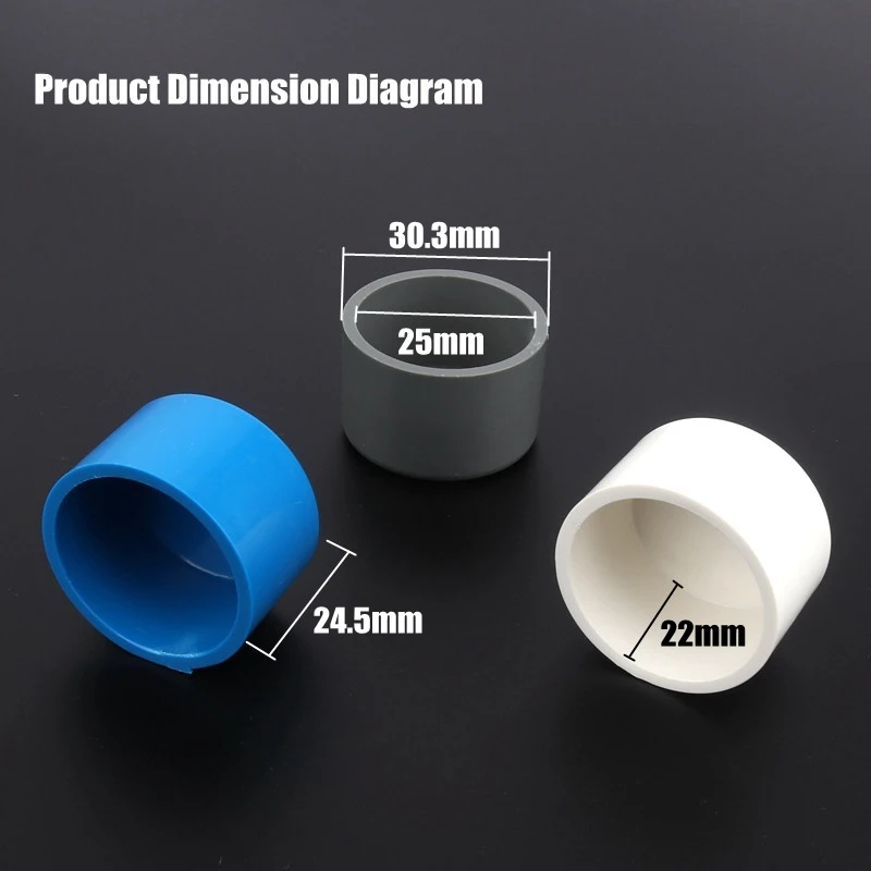 Free Shippiing 8pcs 25mm PVC Pipe End Cap Garden Water Connectors Aquarium Tank Drip Irrigation Fittings Kitchen Tap Water Parts