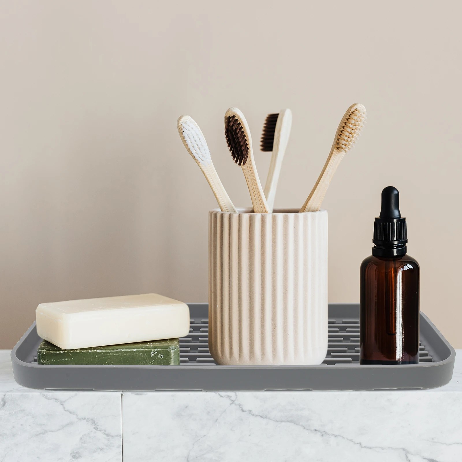 

Silicone Drying Mat Premium Kitchen Silicone Tray Thickened Simple Shape for Home Restaurant Coffee Shop Household Storage Tray