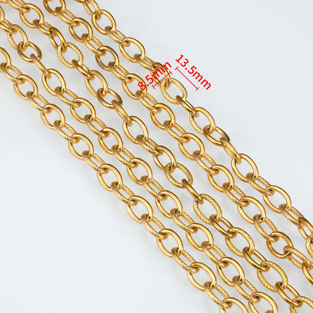 1M Stainless Steel Flat Square Frame Link Chains for DIY Jewelry Making