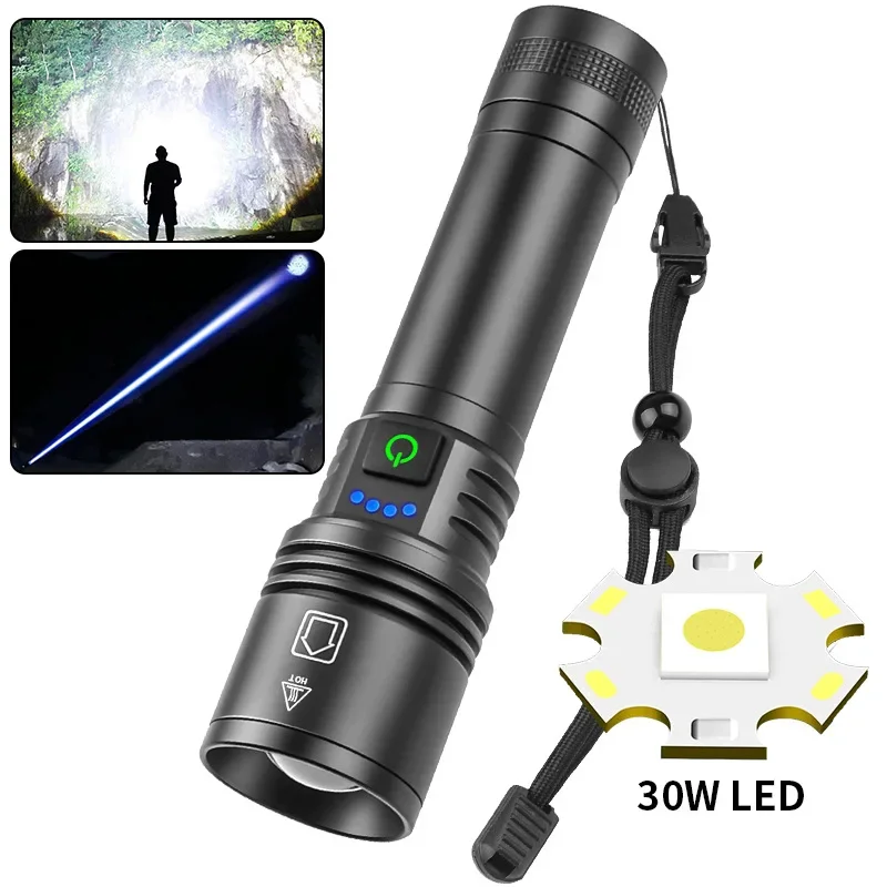 

TYPE-C Rechargeable Super Bright Flashlight - Long-range White Laser LED High Power Torch