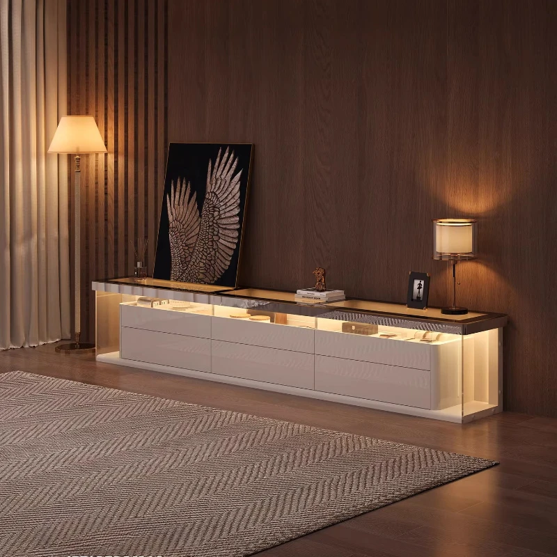 Modern Luxury Aesthetic Premium Tv Stands Designer European Meuble Tv Living Room Furniture Glossy High Quality Tv Stands