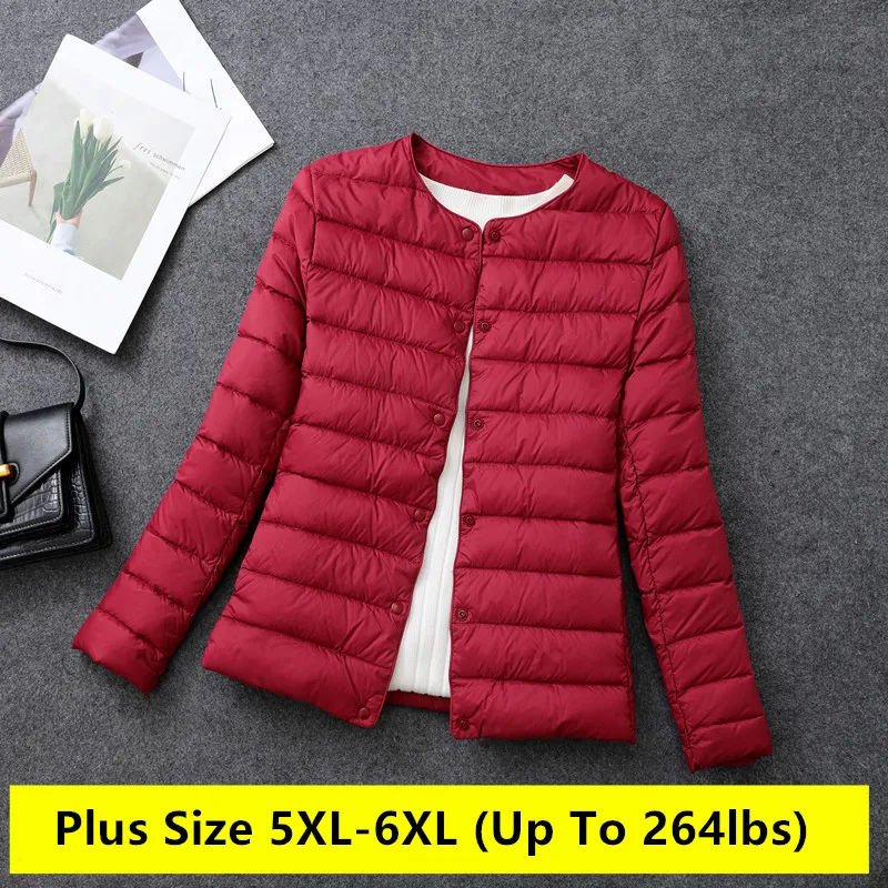 2025 Autumn And Winter New Mother 7XL 8XL Fashion Slim Collarless Warm Light Down Jacket With Extra Fat
