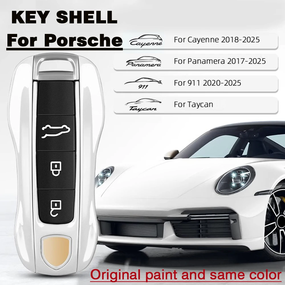 

Car Remote Smart Key Case Cover For Porsche Cayenne 9ya 9yb Panamera 971 911 Targe Taycan Macan 95b Cayman 718 Boxster 2014-2025