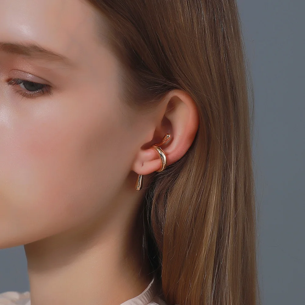 Dziewczyna nowa nieregularna biżuteria dla kobiet kolczyk bez przekłuwania kształt węża nausznik klips na kolczyki kolczyk na chrząstkę