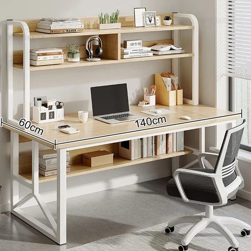 Computer Desktop Desks Home Writing Desk Reading Desk Student Study Desks Table Bedroom Furniture Simple with Bookshelf Table M