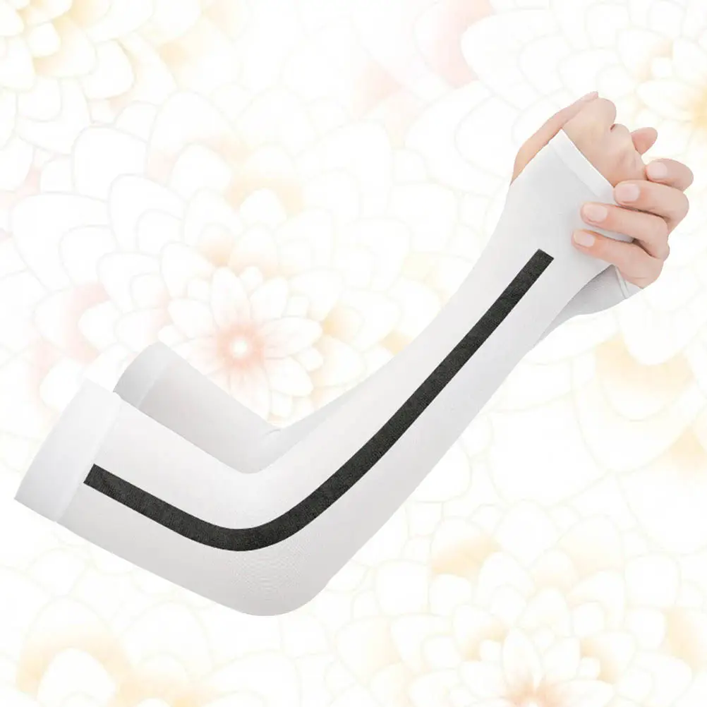

2Pairs Sun Protection Arm Sleeves Breathable Nylon Stretchy Elbow Sleeve for Cycling Running Yoga Hiking Outdoor