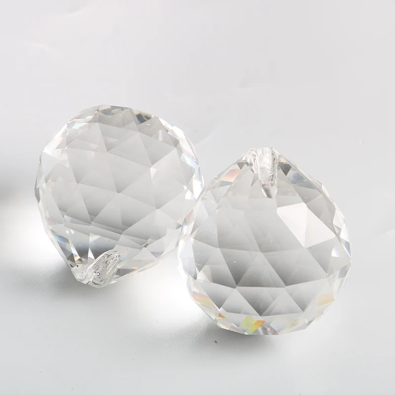 15/20/30mm K9 Clear Crystal Faceted Ball Feng Shui Pendant Lamp Prism Chandelier Pats Sun Catcher Home Wedding Party Decoration