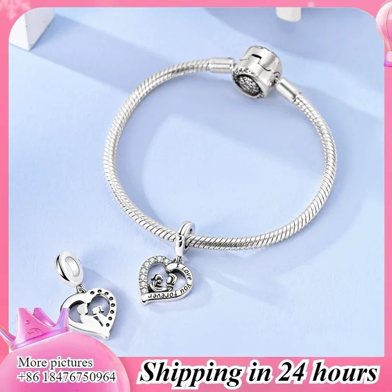 

Regalo de Joy Fag DIY для Mujer: Abalorios de Plata de Ley 925, для Padre and Hija, Cuentas de Circonita CZ