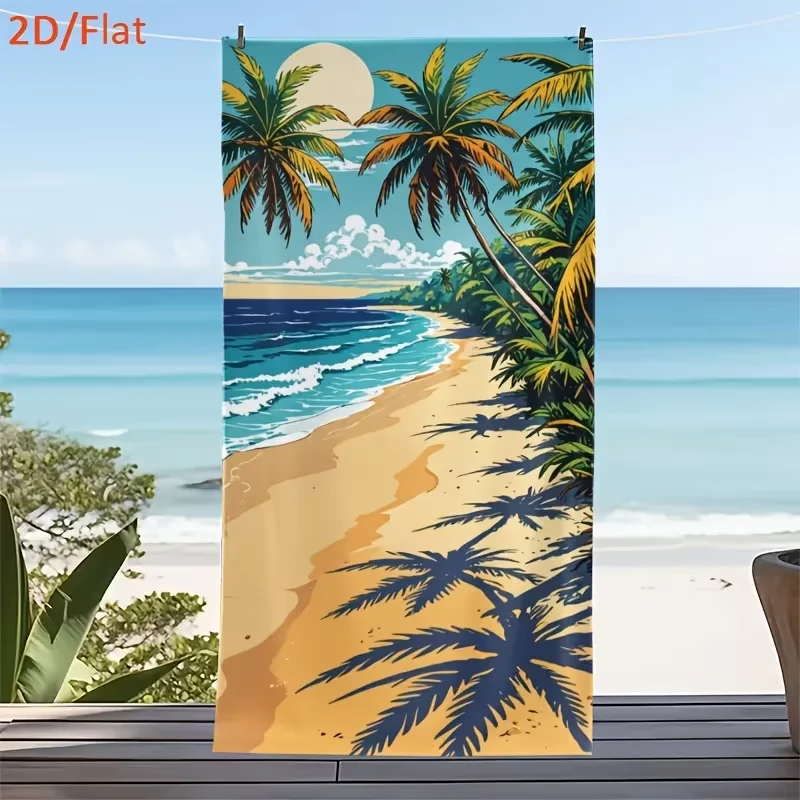 Tropical Palm Tree Beach Towels Enjoy The Perfect Match of Sunshine and Waves Theme Beach Towels Summer Beach Towels