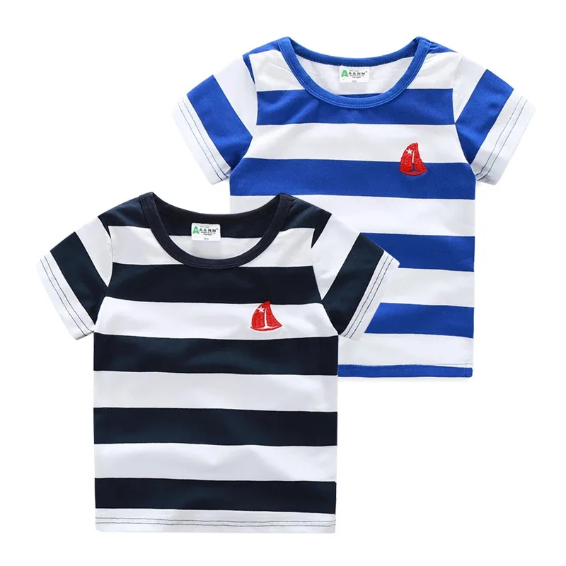 

Boys’ Short Sleeve T-Shirt with Fun Saleboat Print Summer Essential Tee for 2-6 Year Olds Kids Clothes
