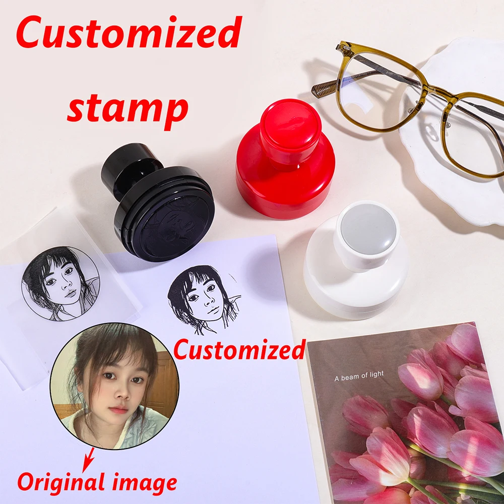 

Custom Sketch Style Avatar Stamp Personalized Avatar Seal Hand-drawn Photo Quick-drying Ink Signature Customized Portrait Stamp