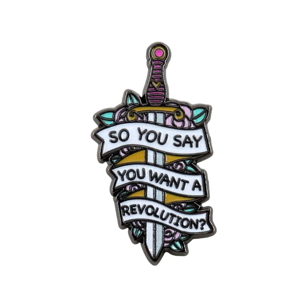 British rock band music SO YOU SAY YOU WANT A REVOLUTION lyrics metal brooch fan gift lapel pin fans gift accessories