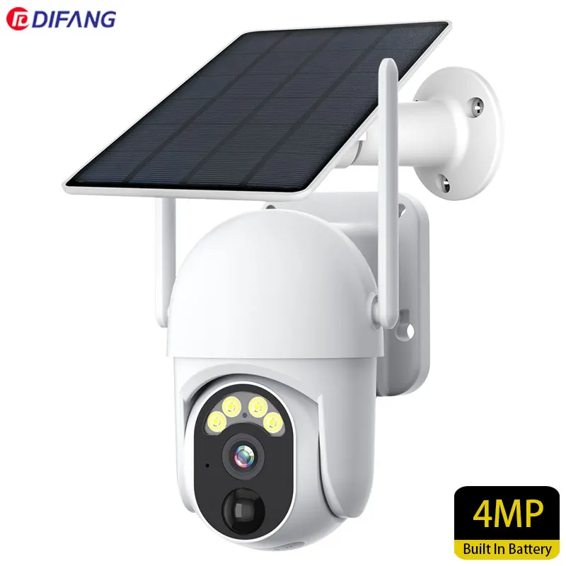 

DIFANG HD 4MP PIR PTZ IP WiFi Solar Surveillance Camera CCTV Wireless Security Camera Waterproof Panoramic Outdoor 2-Way Audio