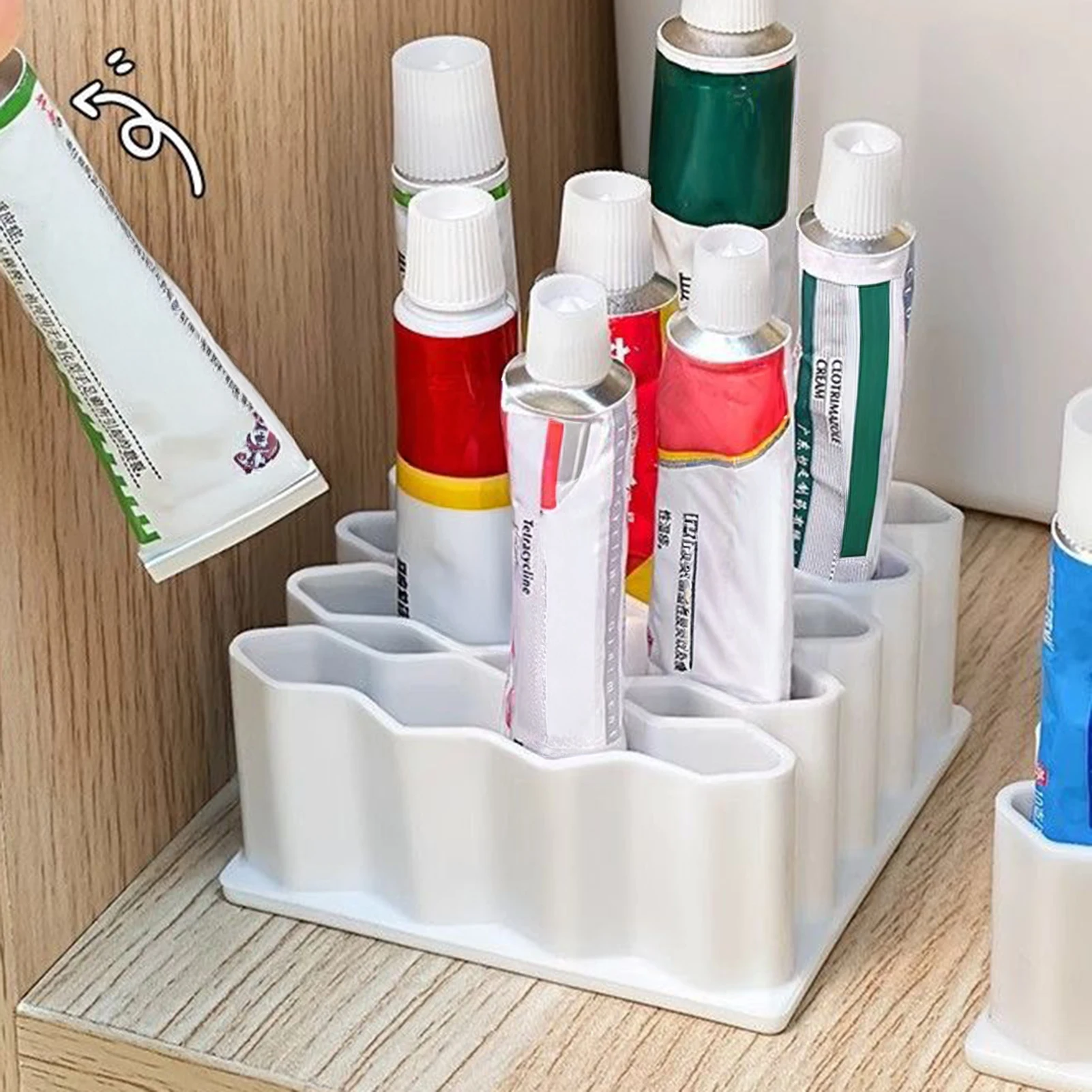Mehrteiliges Tisch-Aufbewahrungsregal aus Kunststoff für Salben, Klebstoffe, Kosmetiktuben, Schubladen und Kleinkram zum Sortieren