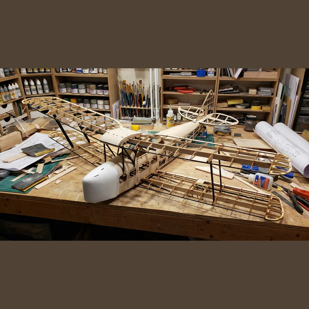 DIY Tiger Moth DH-82 Balsa Wood Model Kit 1000mm, Laser Cut Frame for RC Scale Building Project & Collector Hobby