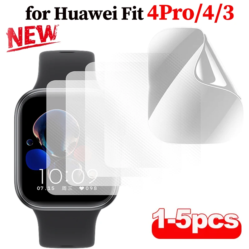 

1-5 шт. полноэкранные защитные пленки для часов Huawei Fit4Pro/4/3 Мягкая гидрогелевая пленка из ТПУ HD Взрывозащищенная защитная пленка для умных часов