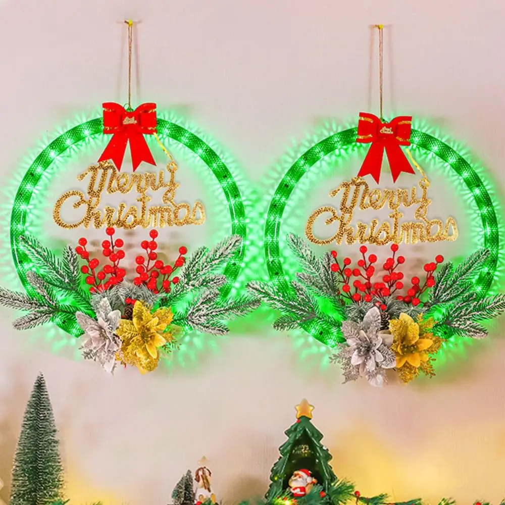 

Glowing Christmas Wreath Timer Function Battery/USB Powered Xmas Decorations Hanging Waterproof LED Christmas Decorations