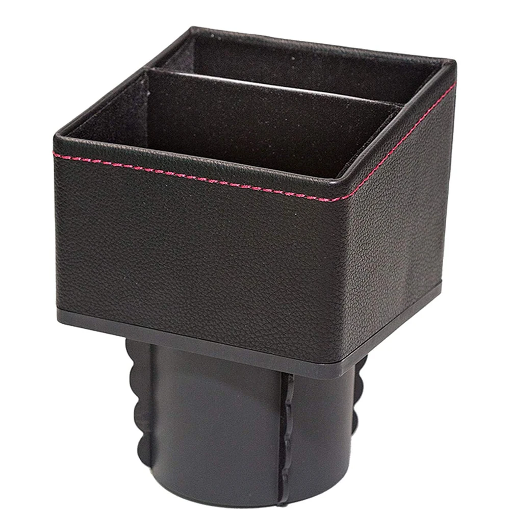 Caja de almacenamiento de Control central para coche, contenedor cuadrado de cuero PU, portavasos, consola de bolsillo, Organizador de bolsillo,