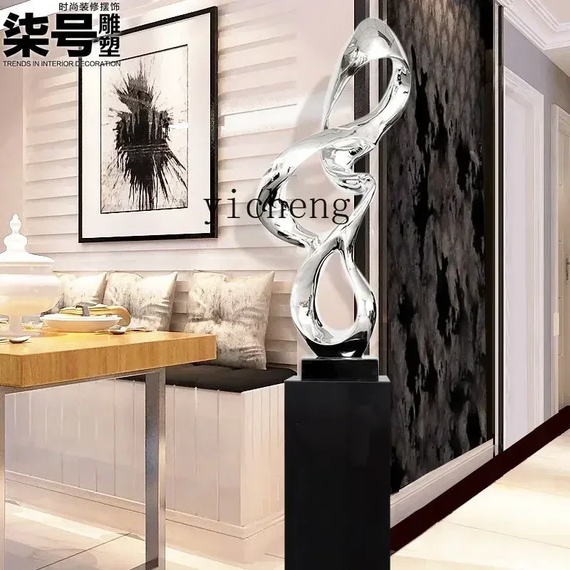 BJ-16  Sculpture Electroplating Silver Crafts Hotel Ornament Ornament Abstract Carving Resin Art Creative Club Ornament