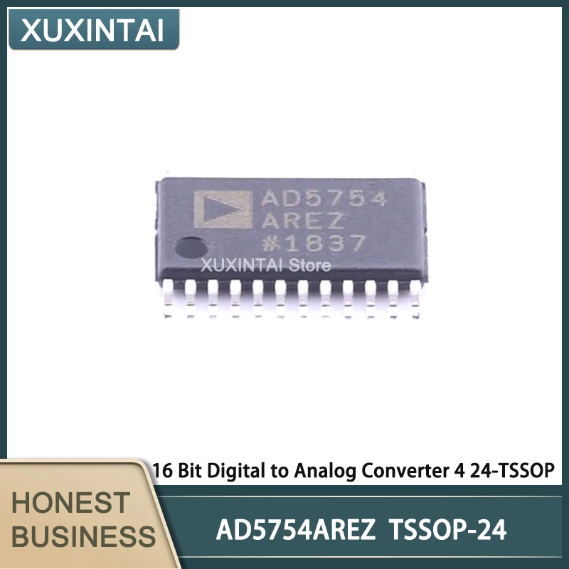 5Pcs/Lot  New Original  AD5754AREZ AD5754  16 Bit Digital to Analog Converter 4 24-TSSOP-EP