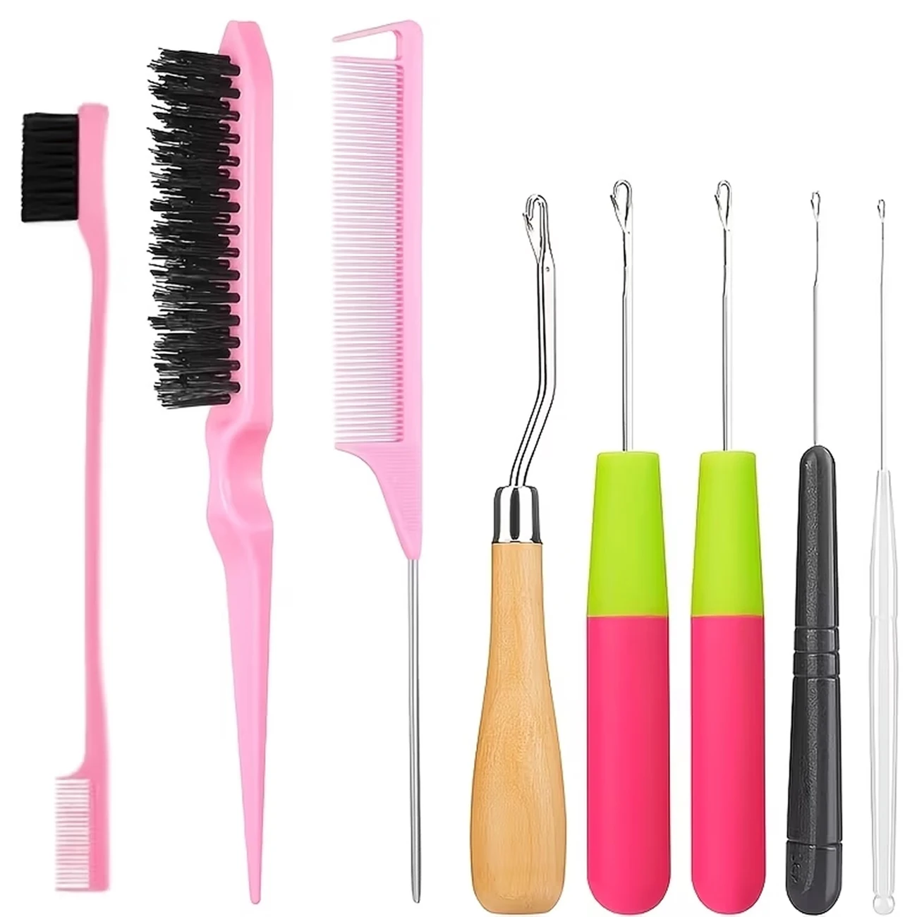8pcs Crochet Hook Set for Hair Crafts and Weaving