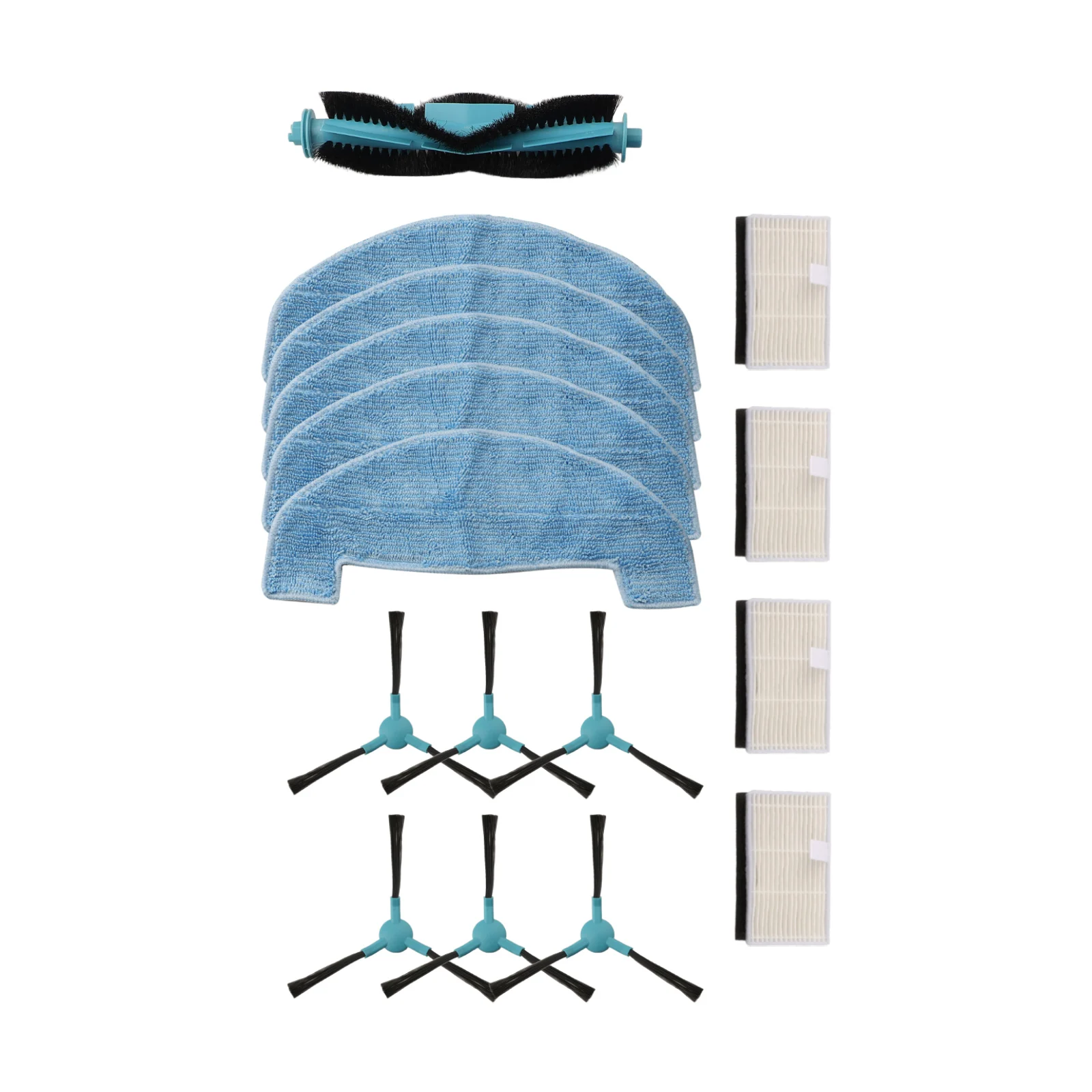 Vacuum Cleaner Replacement Parts Kit with Main Brush Side Brushes Filter and Microfiber Mop Cloths for Conga 2499