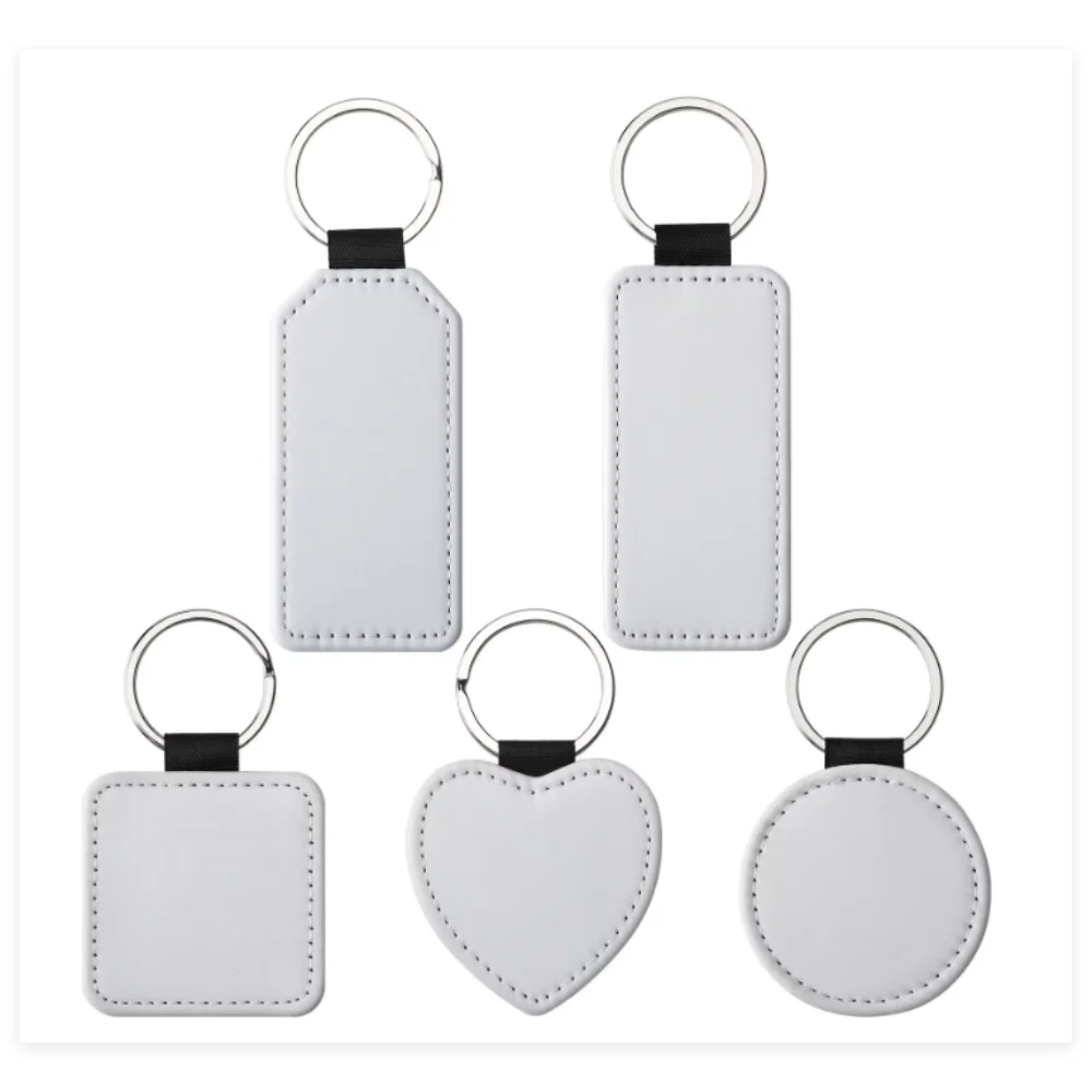 

50Pcs Single/Double Sublimation Blank PU Leather Luggage Keychains Labels DIY Heat Transfer Print Making, Gift Present Making