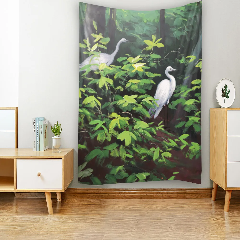 

Jungle Bird Art Tapestry Wall Hanging Home Wall Decoration Background Poster Hippie Bohemian Bedroom Dormitory Decoration