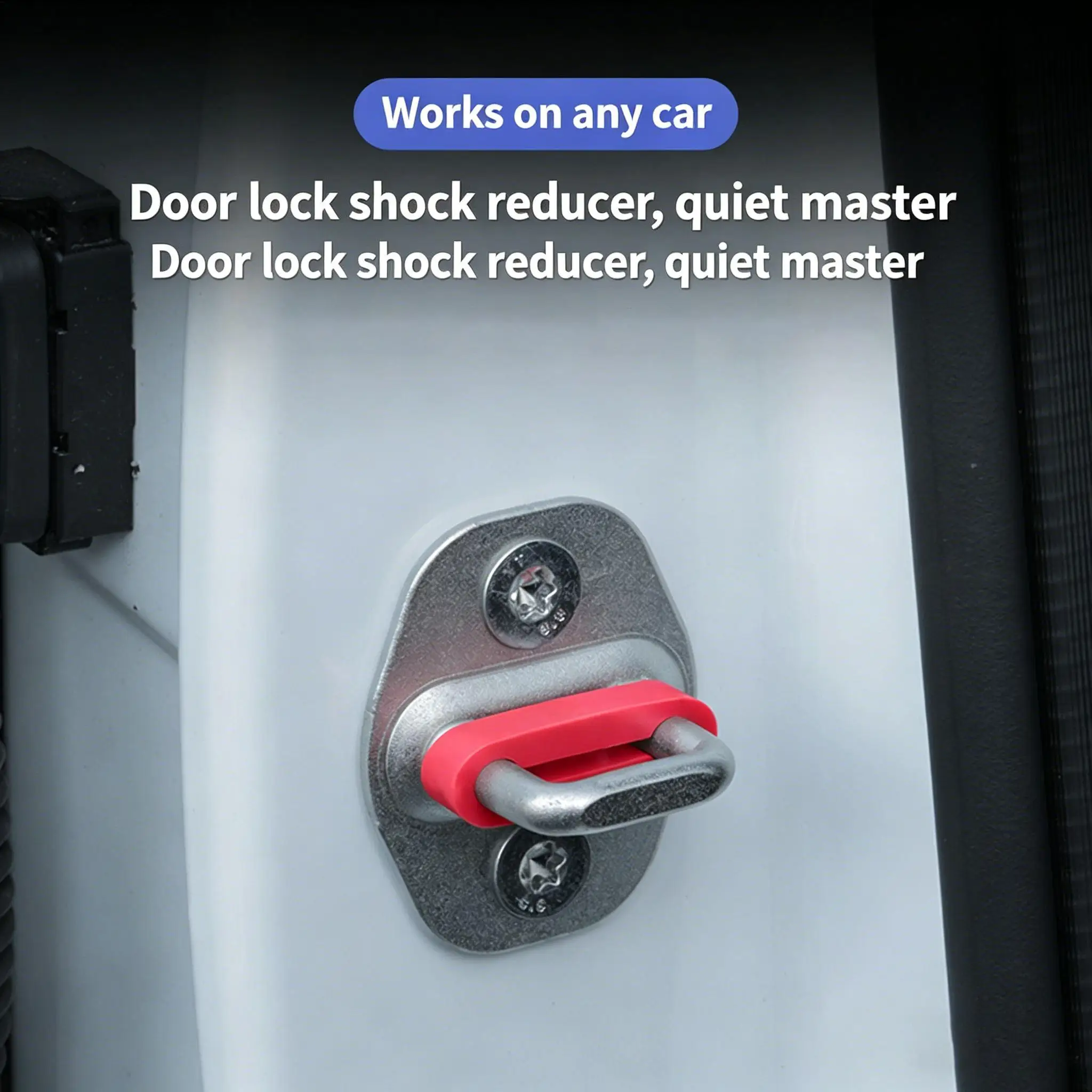 Car Door Latch Protector 4-Piece Secure Fit Noise Reduction Silicone Door Latch Protective Cover for Sedan Minivan Truck