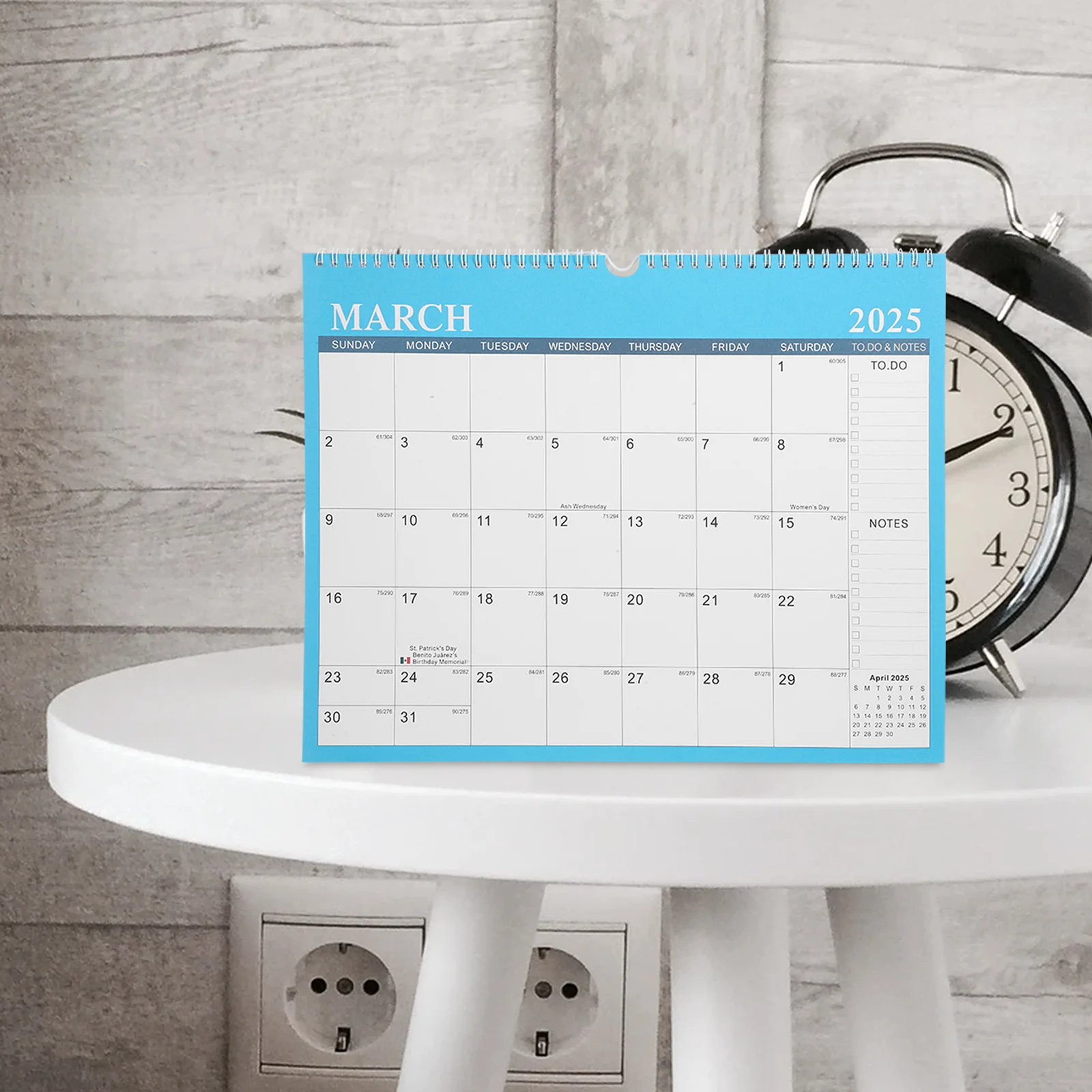 

2025 Wall Calendar Holiday Hanging Clear Printed Monthly Household Family Iron for Office