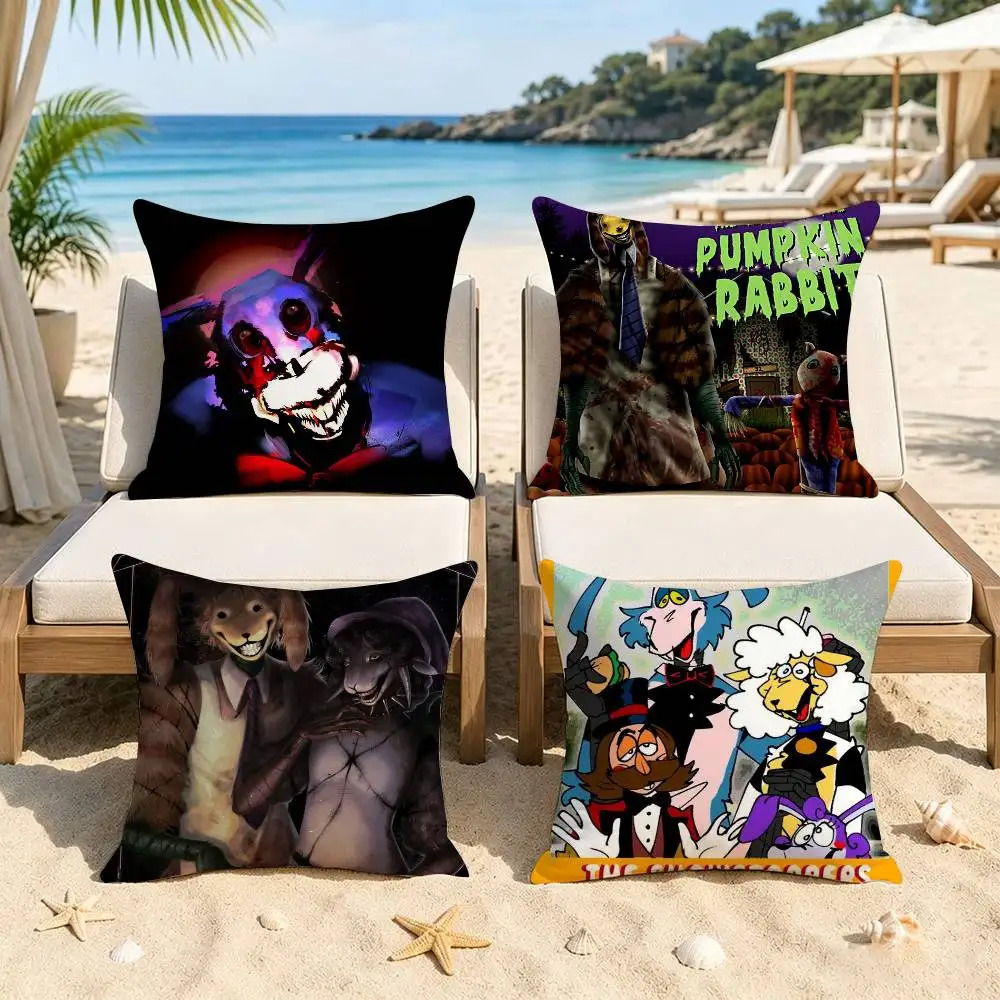 Horror Game The Walten Files   Pillow Covers Cartoon Sofa Decorative Home Double-sided Printing Short Plush Cute Cushion Cover