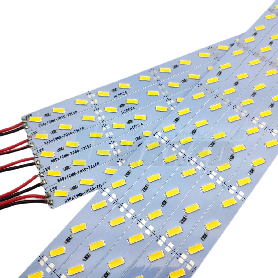 10/30/50pcs 50cm 12v LED bande dure rigide barre d'aluminium lumières Super lumineux 7020 SMD36 SMD 9WLED bande LED rigide décorative