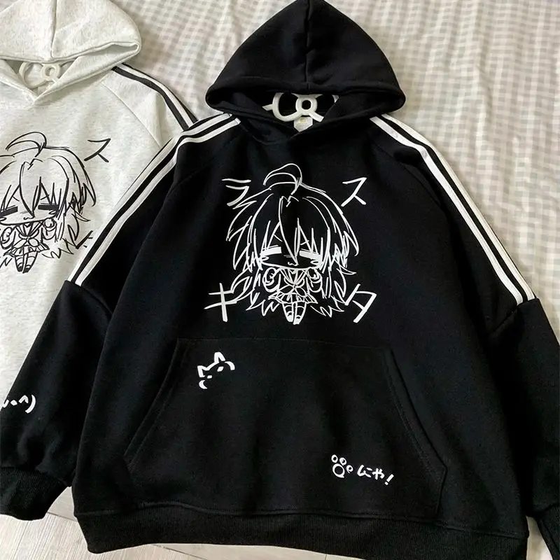 Spring Autumn Jackets Cartoon Anime Hoodie Punk Hooded Sweatshirt Harajuku Y2k Tops Japan Pullover Aesthetic Clothes Tops New