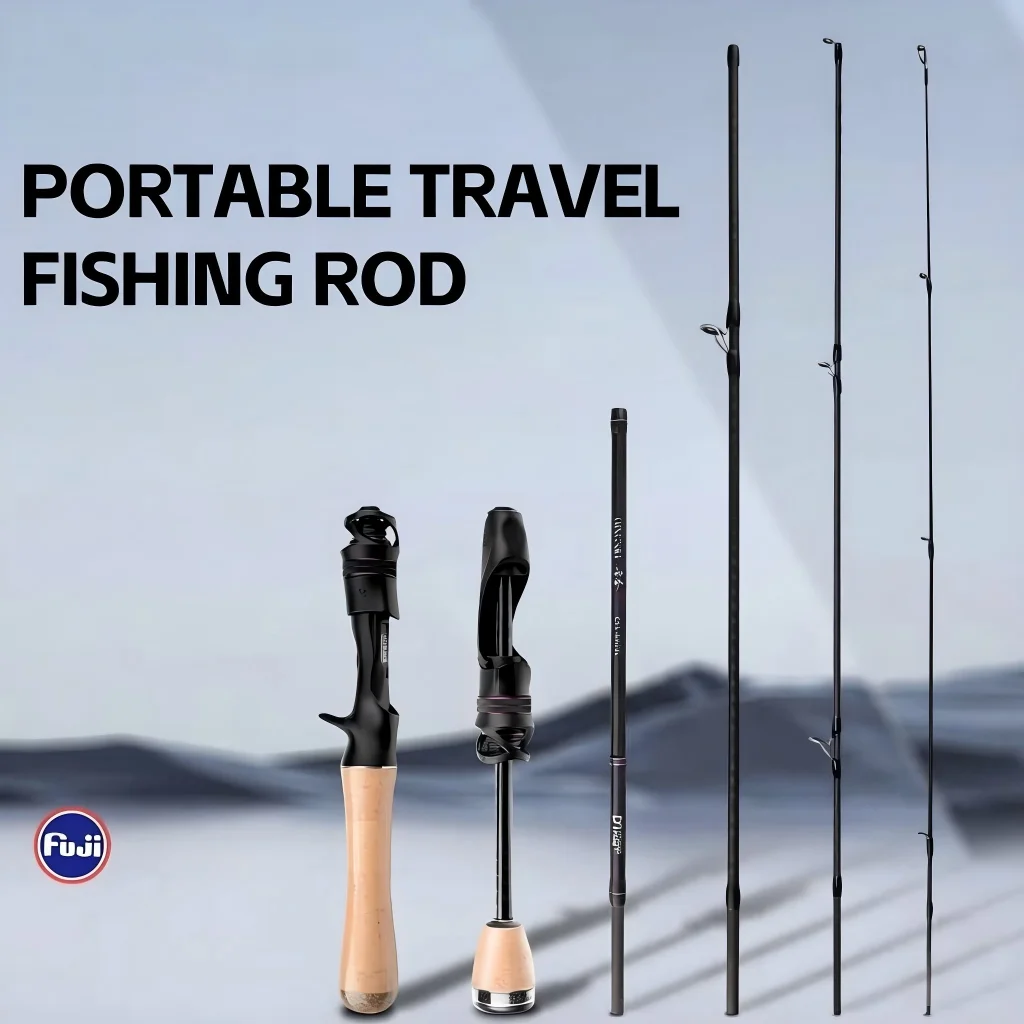TRUVEX 5 Sections UL Solid Tip Travel Fishing Rod Dual Size Fuji Alconite Guide Rattle Reel Seat 1-6g 2-5lb Crappie Spinning Rod