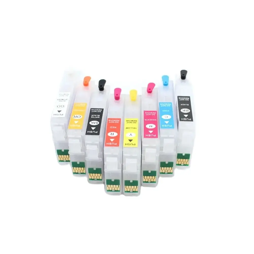 (PBK C M Y MBK R OR GO) T3240-T3249 Refillable Ink Cartridge With ARC Chip For Epson SureColor P400 SC-P400 Printer