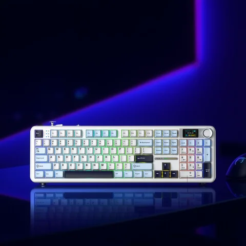Teclado mecánico para juegos AULA F108 Pro, modo Tri, pantalla multibotón personalizada, teclado inalámbrico RGB Esports con pantalla inteligente TFT
