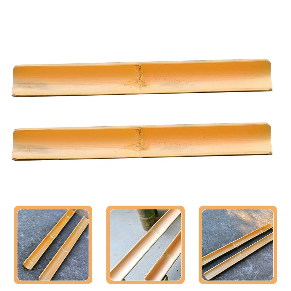 2Pcs Bamboo Water Channel Minimalist Garden Fountain for Outdoor Patio Decor Recycling Water Feature Bamboo Cycling Fountain