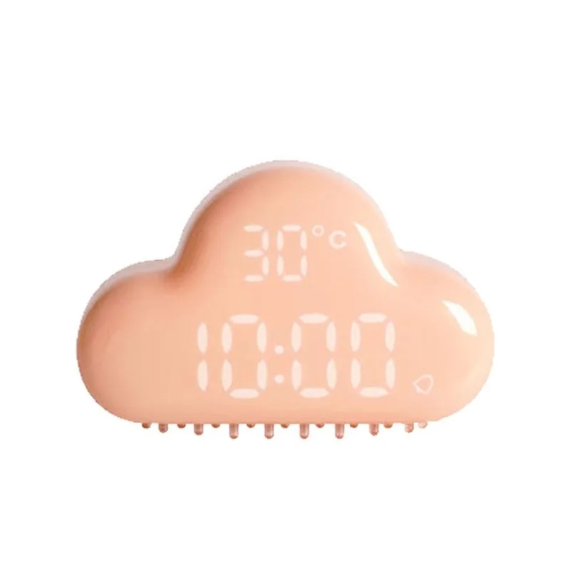 Cloud LED Alarm Clock Sound Activated Wall Mount Rechargeable with Snooze & Temp