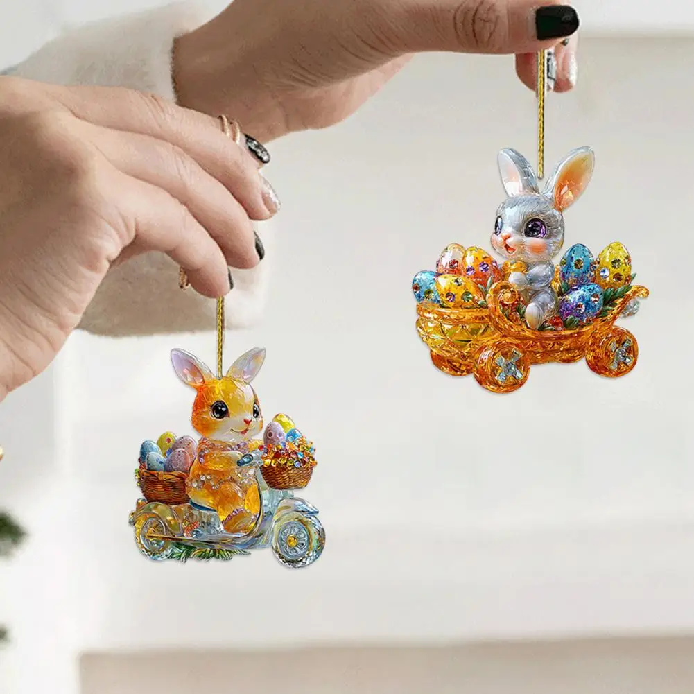 Auto Pendant Easter Bunny Egg Hanging Decoration Colorful Paint Automobile Pendant Multi-purpose Ornament 부활절 토끼알 원피스