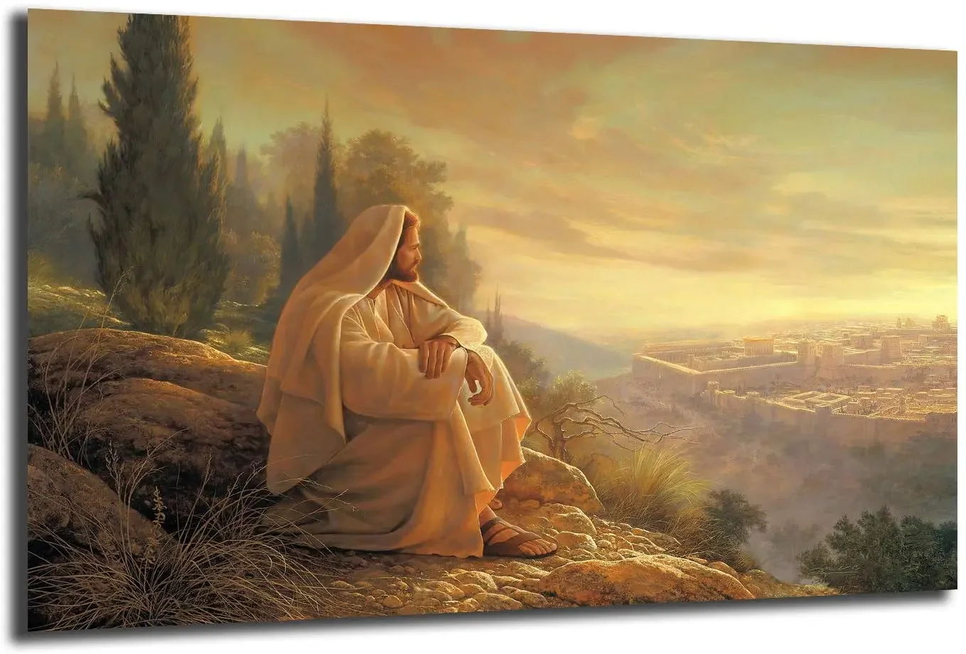 God Christ Jesus Made Many Visits To The Mount Of Olives Print Canvas Oil Painting